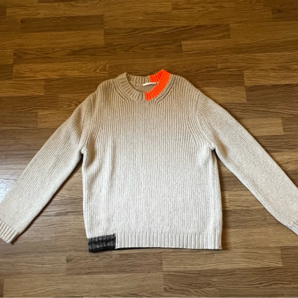 HELMUT LANG Colorblocked Knit Crewneck Sweater